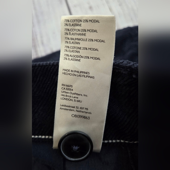 Anthropologie Maeve The Colette Corduroy Crop Wide-Leg Pants Navy Blue 28 - Picture 6 of 8